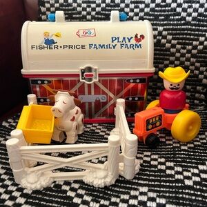 Vintage 2008 Fisher-Price Play N Go Farm Set Carrier Toy 🚜🐄🤠